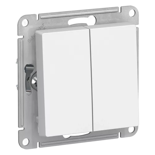 Механизм выключателя двухклавишного Systeme Electric Atlas Design белый