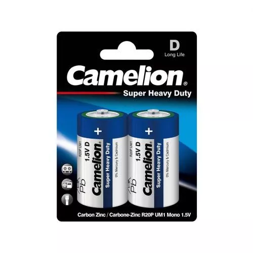 Батарейка Camelion R20P-BP2B BL2