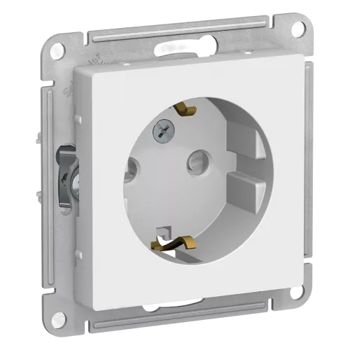 Механизм розетки с заземлением Systeme Electric Atlas Design белый