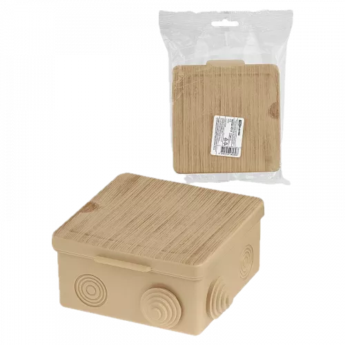 Коробка распределительная 100х100х55, сосна, IP55, 4 гермоввода, TDM