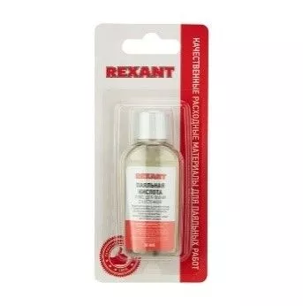 Флюс для пайки, ПАЯЛЬНАЯ КИСЛОТА, 30мл, с кисточкой, флакон, блистер REXANT
