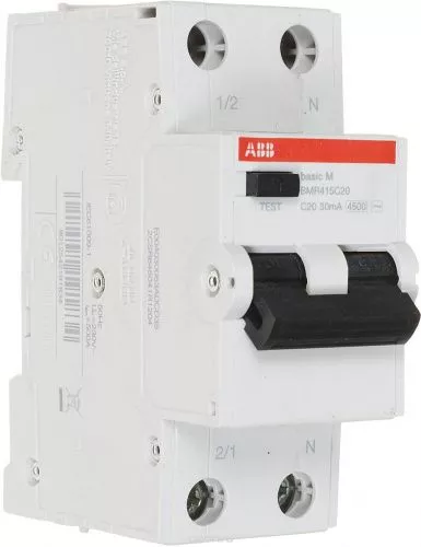 Выключатель автоматический дифференциального тока ABB 2п (1P+N) C 20А тип А (АВДТ)