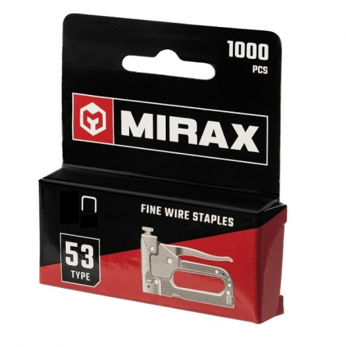 Скобы для степлера тип 53 закаленные 8 мм 1000 шт Mirax