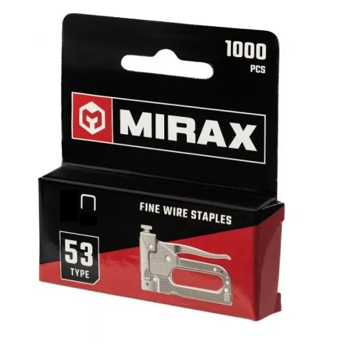 Скобы для степлера тип 53 закаленные 6 мм 1000 шт Mirax