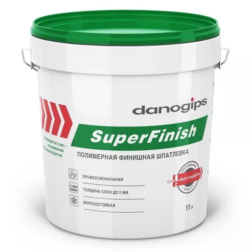 Шпатлевка готовая финишная полимерная Danogips SuperFinish 11 л/18 кг