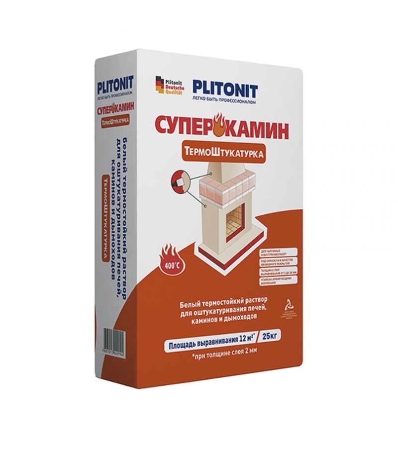Штукатурка для печей Plitonit СуперКамин ТермоШтукатурка 25 кг