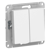 Механизм выключателя двухклавишного Systeme Electric Atlas Design белый
