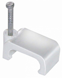 Скоба пластиковая с гвоздем (плоская) 5мм Navigator 50 шт