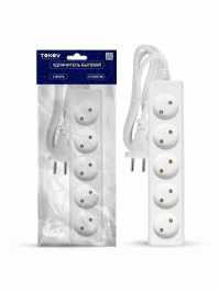 Удлинитель 5 гнезд 3 метра 2*0,75 кв.мм TOKOV ELECTRIC (без заземления)