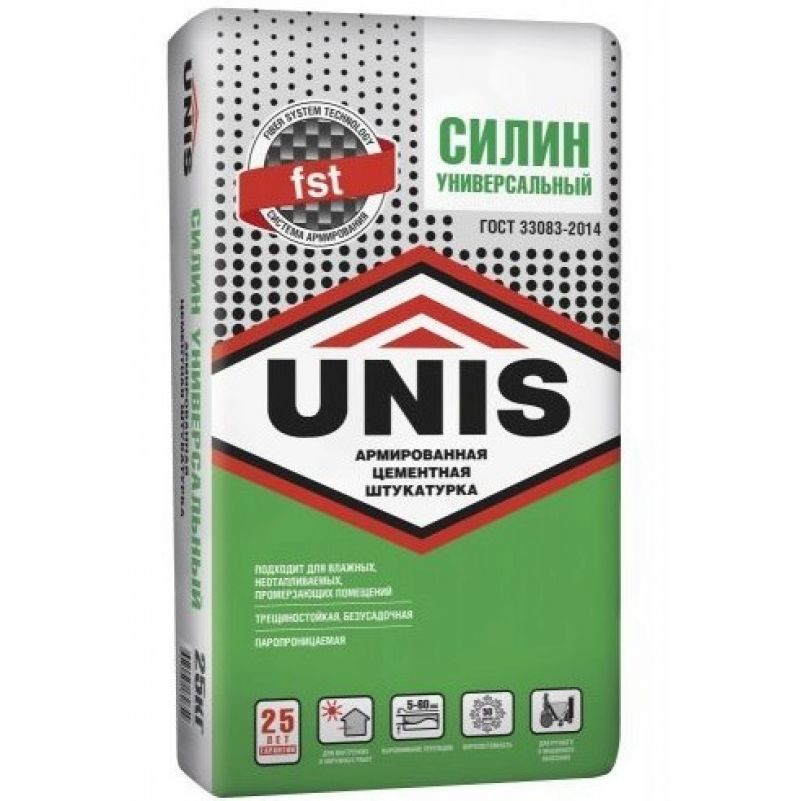 Штукатурка цементная Unis Силин Универсальный 25 кг