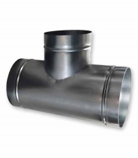 Тройник вентиляции стальной оцинкованный ВС d120 мм с заглушкой 90 гр