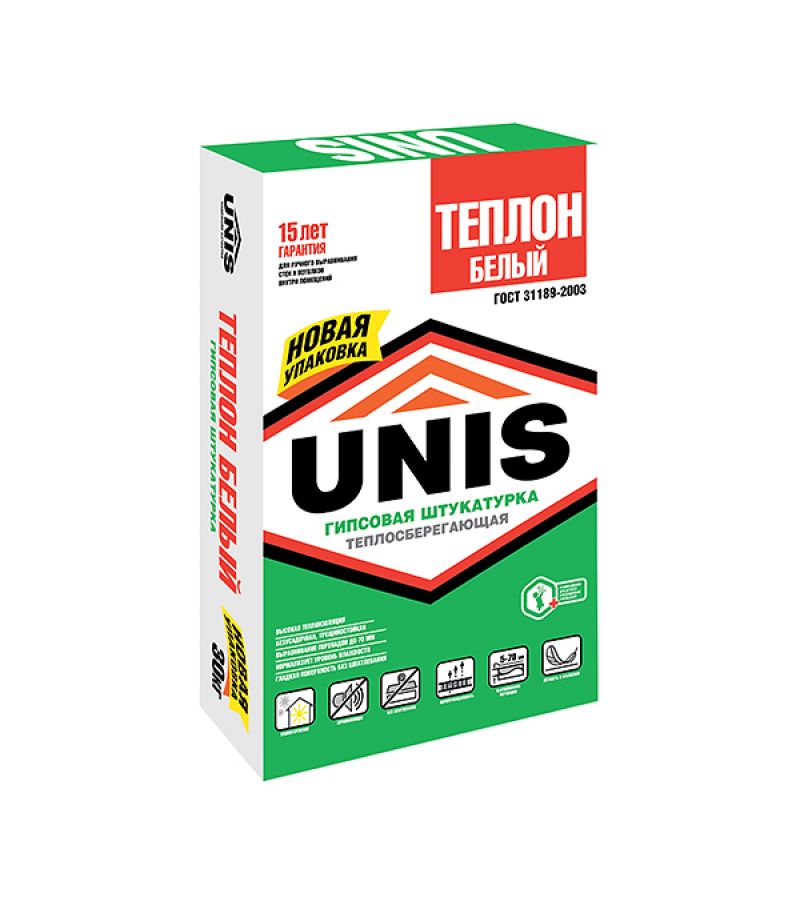 Штукатурка гипсовая Unis Теплон Белый 30 кг