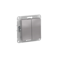 Механизм выключателя двухклавишного Systeme Electric Atlas Design алюминий