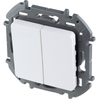 Механизм выключателя двухклавишного Legrand Inspiria белый