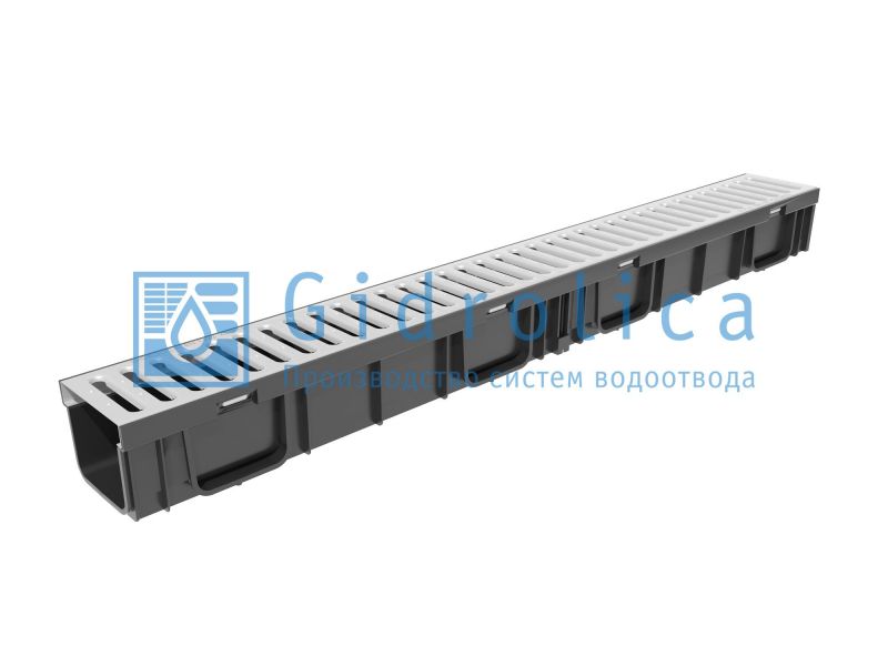 Лоток пластиковый с оцинкованной решеткой Gidrolica Light 116х96х1000 мм 08066