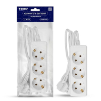 Удлинитель 3 гнезда 3 метра 3*0,75 кв.мм TOKOV ELECTRIC