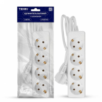 Удлинитель 4 гнезда 3 метра 3*1 кв.мм TOKOV ELECTRIC