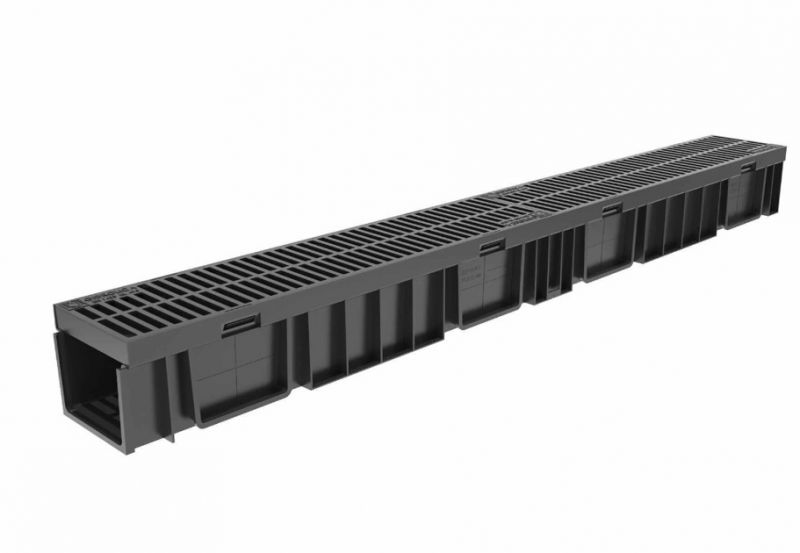 Лоток пластиковый с пластиковой решеткой Gidrolica Light 116х96х1000 мм 0807