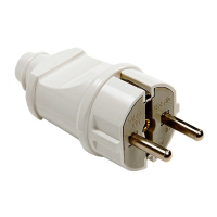 Вилка прямая с заземлением белая 16А 250В IN Home