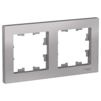 Рамка двухпостовая Systeme Electric Atlas Design алюминий
