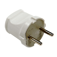 Вилка прямая без заземления 10А белая IN Home