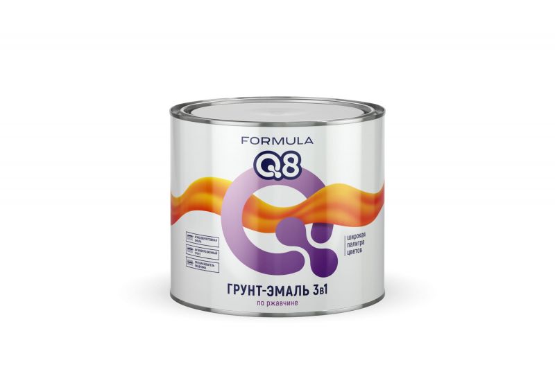 Грунт-эмаль по ржавчине Formula Q8 коричневая 1,9 кг