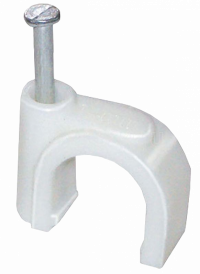 Скоба пластиковая с гвоздем (круг) 10мм Navigator 50 шт